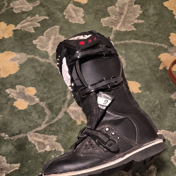 Kids Studded Black Motorcycle Boots - Picture 6 of 9